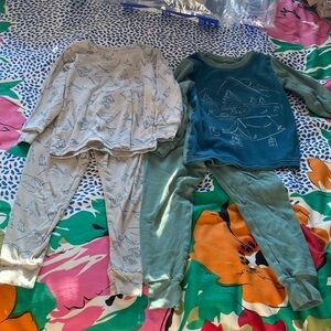 Kirkland Signature Kids Pajama Set - Blue and Grey camping design